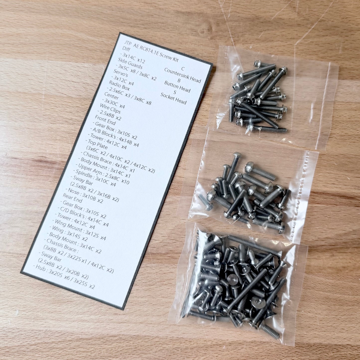 JTP Titanium Screw Kit Team Associated 1/8