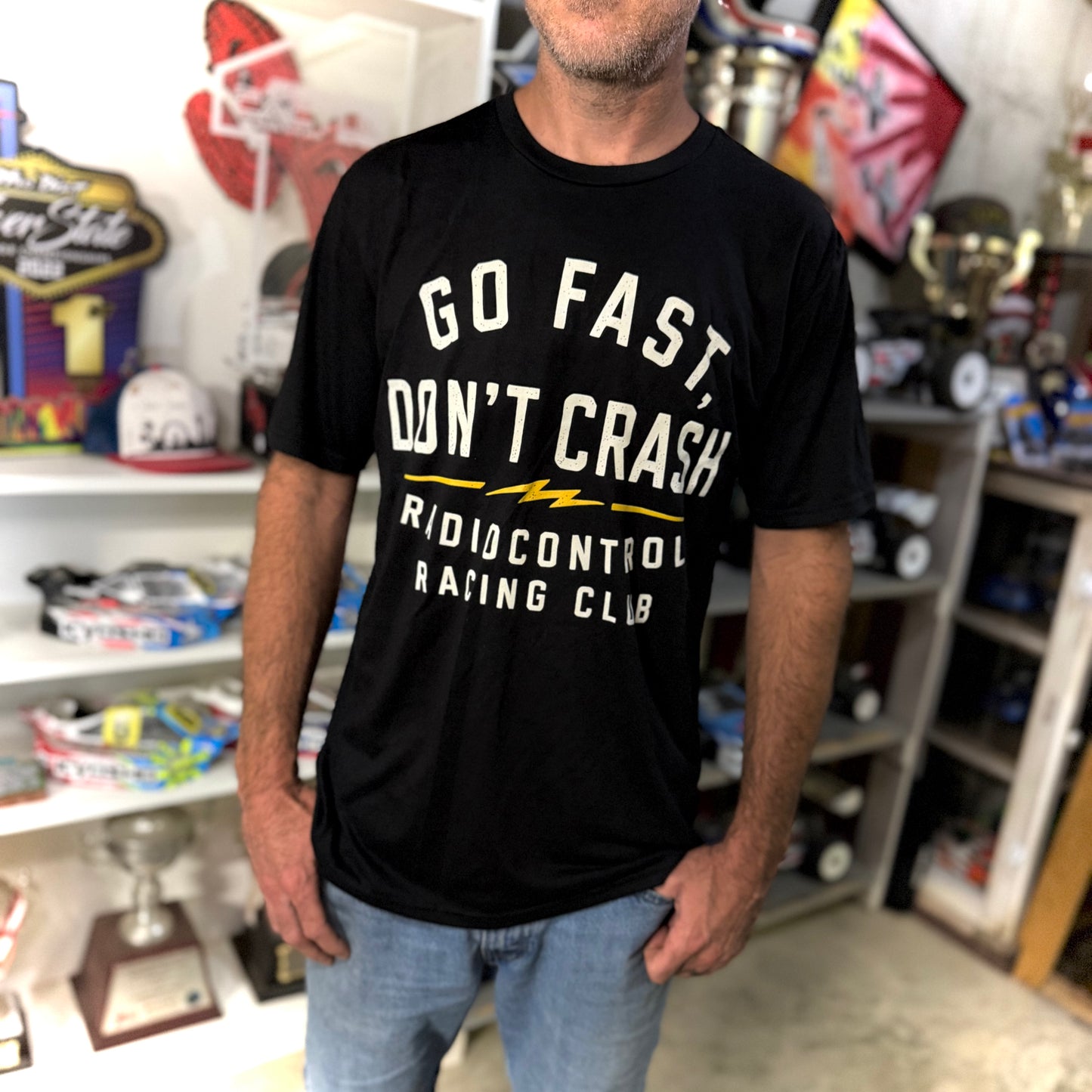 Radio Control - Go Fast Don't Crash V2 (Black) T-Shirt